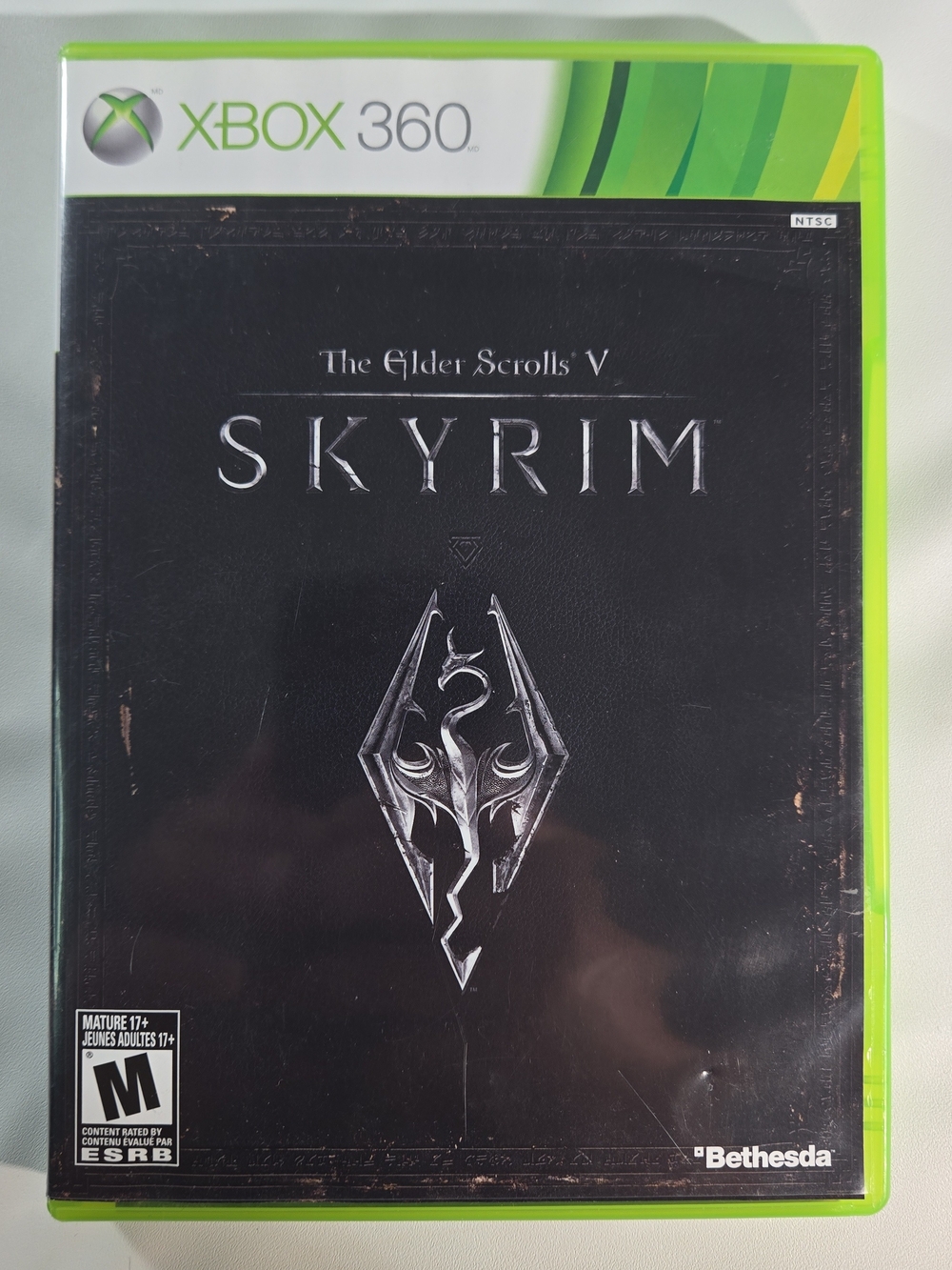 Microsoft Xbox 360 Skyrim Video Game - Black and Green